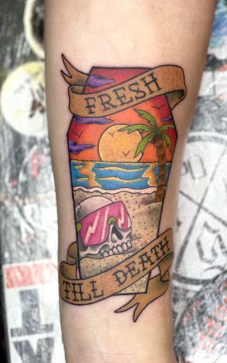 Explore chef knife tattoo ideas, creative tattoo ideas in Auburn, available at Black Lantern Tattoo Gallery