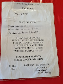 Menu du Le Disque Bleu à Cliousclat