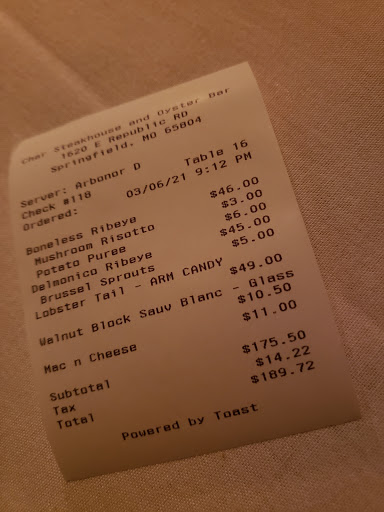 Mediterranean Restaurant «Touch Restaurant & Oyster House», reviews and photos, 1620 E Republic Rd, Springfield, MO 65804, USA