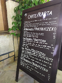 Menu du Mimosa à Sare