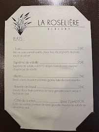 Restaurant La Roselière à Annecy (le menu)