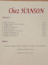 Restaurant vietnamien Chez Hanson à Aix-en-Provence - menu / carte