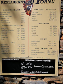 Menu du Restaurant U Fornu à penta di casinca à Penta-di-Casinca