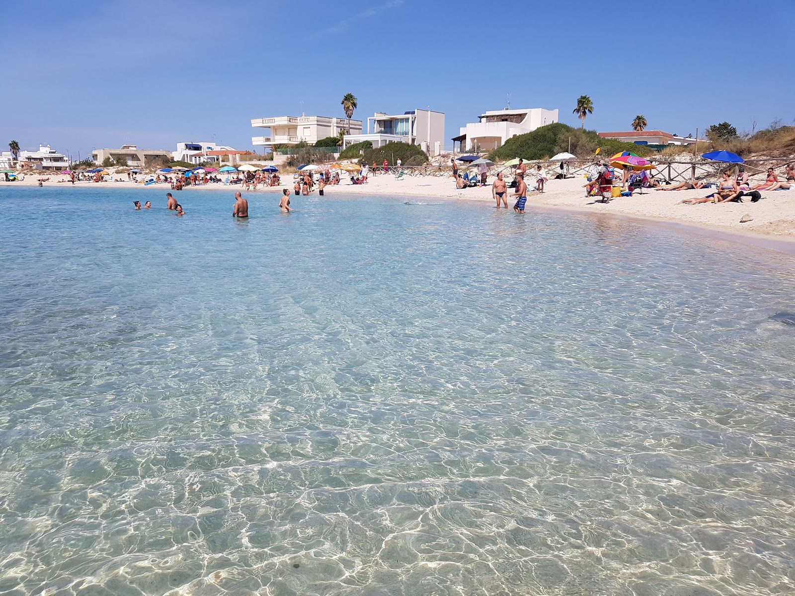 Foto di Spiaggia di Torre Chianca con una superficie del acqua cristallina