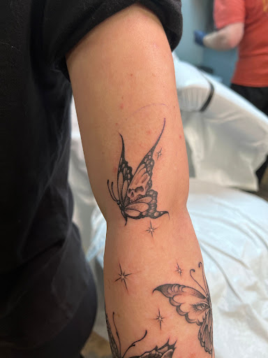 Explore biceps tattoo ideas, creative tattoo ideas in Adrian, available at Good Life Tattoo Co.