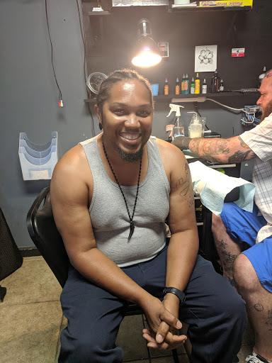 Explore black cover up tattoo ideas, creative tattoo ideas in Kingsland, available at Second Skin Tattoo