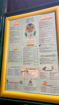 Menu / carte de Piedra del Sol à Milan