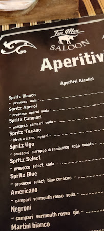 Menu / carte de TEX MEX Saloon à Asolo