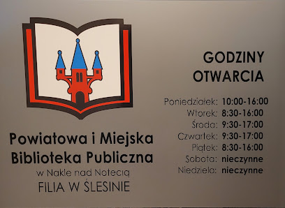 Powiatowa i Miejska Biblioteka Publiczna. Filia w Ślesinie Strażacka 2, 89-121 Ślesin, Polska