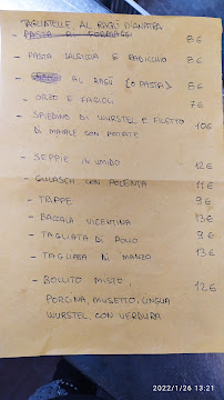 Menu du Grappolo d'Oro à Udine