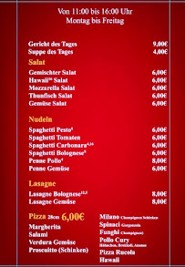 Pizza La Pizza à Berlin carte