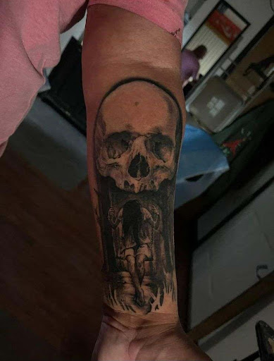 Explore tattoo sleeve skull ideas, creative tattoo ideas in Spokane, available at Feel Good Ink
