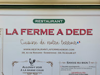Menu / carte de La Ferme à Dédé - Sassenage à Sassenage