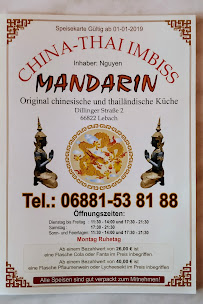 Restaurant chinois Mandarin à Lebach (la carte)