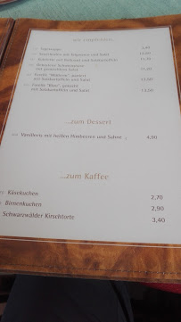 Landgasthof Hummelswälder Hof à Oberkirch menu