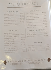 Restaurant Ristorante Pizzeria Papanero di Johnny à Lido di Spina (la carte)
