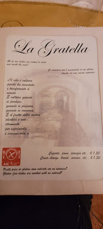 Trattoria La Gratella à Florence menu
