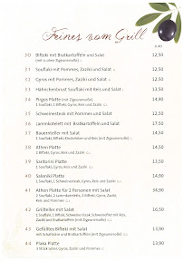 Menu du Taverne Athen à Eschenlohe