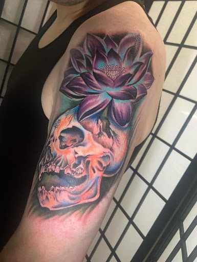 Explore half sleeve tattoo design ideas, creative tattoo ideas in Modesto, available at Dying Art Tattoo