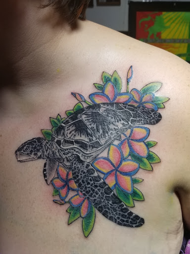 Explore behind ear tattoo ideas, creative tattoo ideas in Tilton, available at Pair A Dice Tattoo LLC