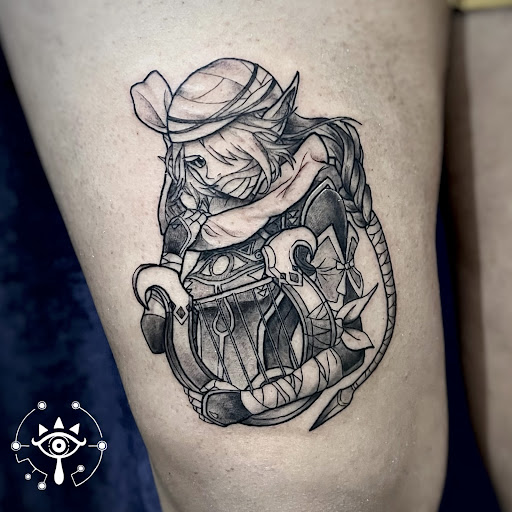 Explore throat tattoo ideas for men, creative tattoo ideas in Houston, available at Black Swan Tattoo Studio