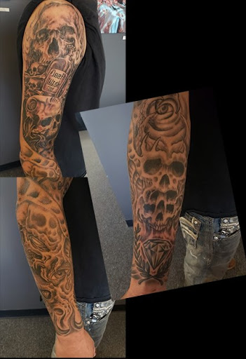 Explore word tattoo ideas for men, creative tattoo ideas in Flint, available at Black Eye Social Club Tattoo