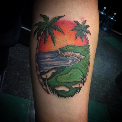 Explore purple tattoo ideas, creative tattoo ideas in Chattanooga, available at Standard Ink Tattoo Co