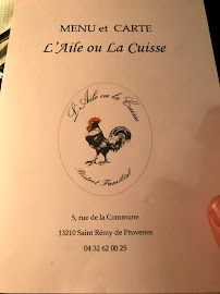 L'Aile ou la Cuisse à Saint-Rémy-de-Provence menu