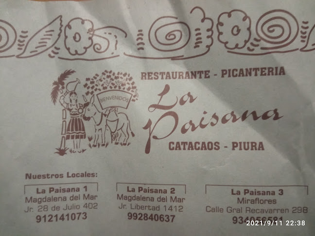 Horarios de La Paisana Miraflores