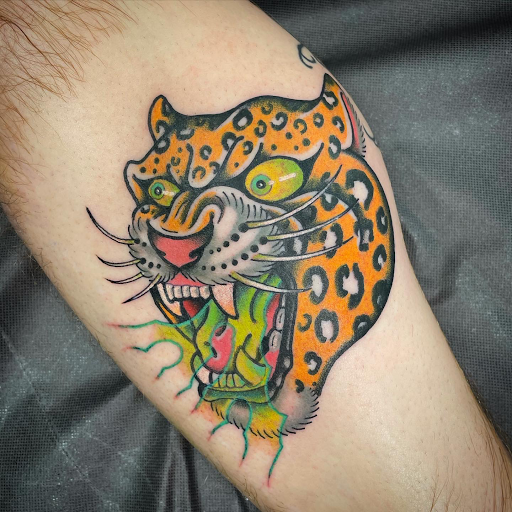 Explore leg tattoo cover up ideas for men, creative tattoo ideas in Oakland, available at Good Tattoo