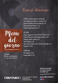 Menu du Caffè Cristallo à Pordenone
