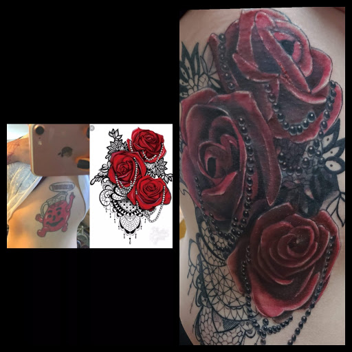 Explore angel number 444 tattoo ideas, creative tattoo ideas in Shelbyville, available at Stage Left Tattoo and Piercing