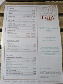 Carte du Raiz - O Vegetariano do Bairro à Aveiro