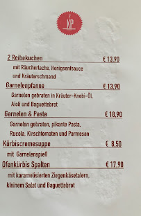Menu / carte de KURPALAIS à Norderney