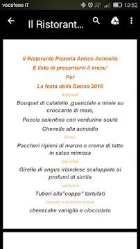 Menu / carte de Antico Ristorante Aciniello à Campobasso