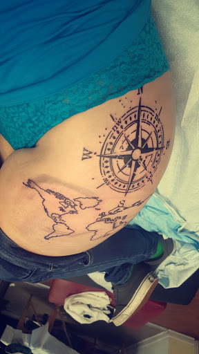 Explore dog sleeve tattoo ideas, creative tattoo ideas in Jacksonville, available at Forbidden Tattoo and Piercing