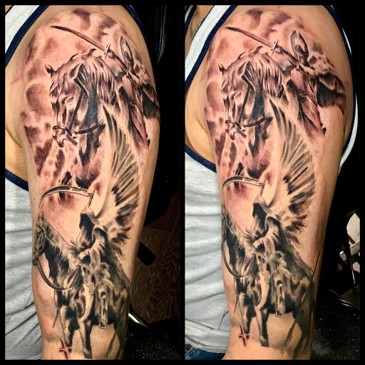 Explore betrayal tattoo ideas, creative tattoo ideas in Addison, available at Cat Tattoo