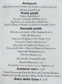 Trattoria Isoletta à Padua carte