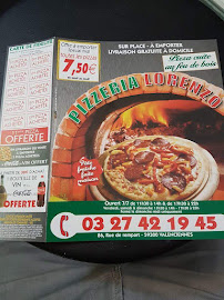 Pizzeria lorenzo à Valenciennes carte