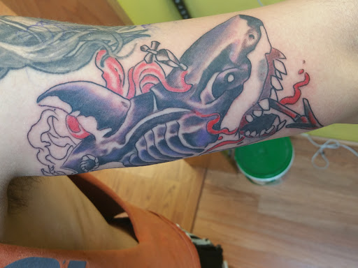 Explore mens space tattoo ideas, creative tattoo ideas in Shakopee, available at Crazy Lady Ink LLC