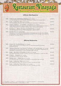 Indisches Indian Restaurant Vinayaga Ludwigsburg à Ludwigsburg menu