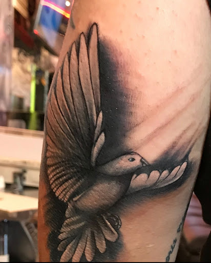 Explore map tattoo ideas, creative tattoo ideas in El Paso, available at Pumping Ink Tattoo Parlor