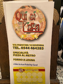 Pizzeria Qui' Si Pizza à Ravenna (le menu)