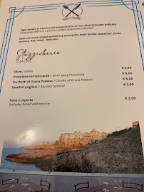 Trattoria Il Grottone à Polignano a Mare carte
