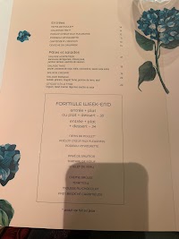 Restaurant L'Hortensia à Paris (la carte)