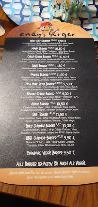 Andy’s Burger à Euerdorf menu