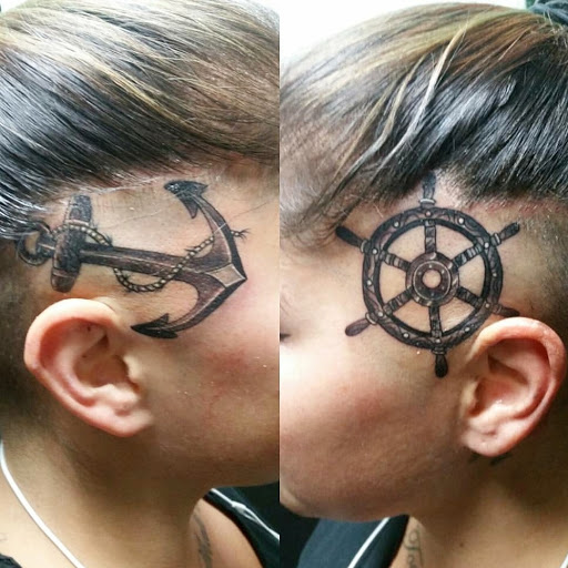 Explore mask tattoo ideas, creative tattoo ideas in San Jose, available at Players Ink