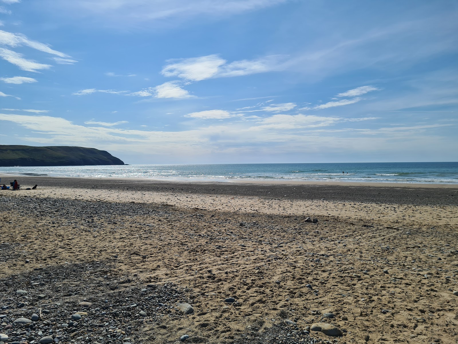 Foto di Porth Neigwl con costa lunga e dritta