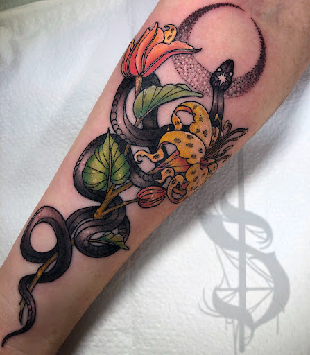 Explore grandfather tattoo ideas, creative tattoo ideas in Lopez Island, available at Soot and Bone Body Art Studio