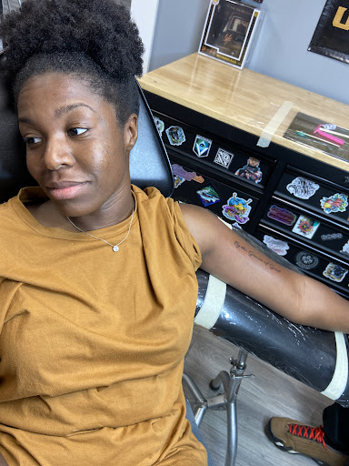 Explore cosmetology tattoo ideas, creative tattoo ideas in Arlington, available at Urbans Tattoo & Piercing Studio South